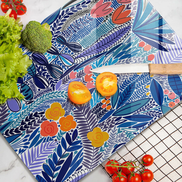 Chopping board glass Painted meadow