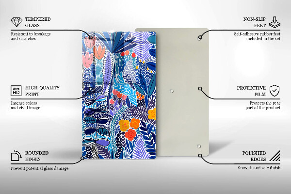 Chopping board glass Painted meadow