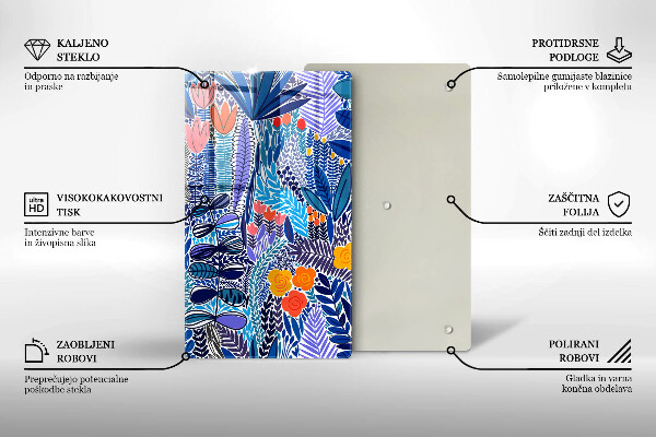 Chopping board glass Painted meadow