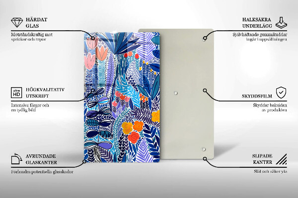 Chopping board glass Painted meadow