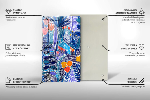 Chopping board glass Painted meadow