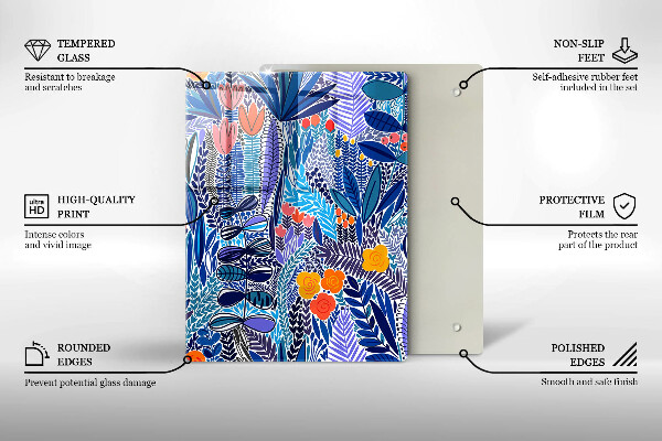 Chopping board glass Painted meadow