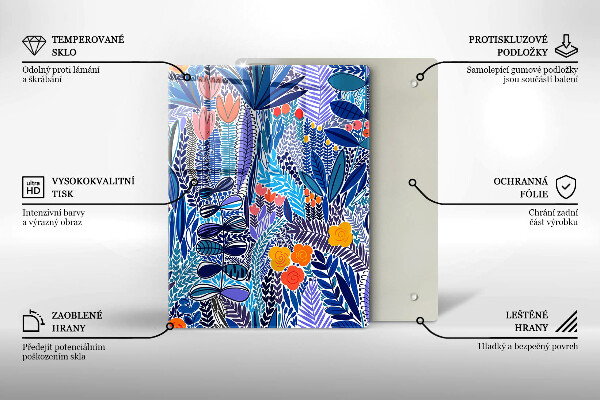 Chopping board glass Painted meadow