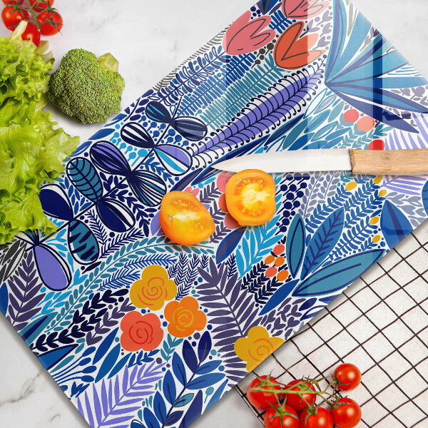 Chopping board glass Painted meadow