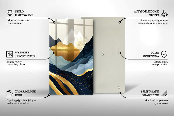 Chopping board glass Abstract mountains