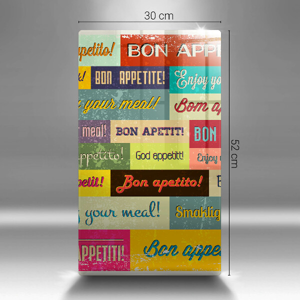 Chopping board glass Enjoy your meal transcriptions