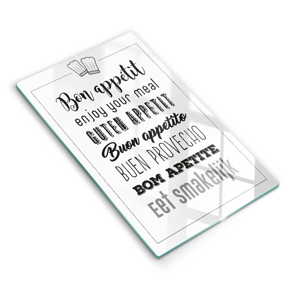 Chopping board glass Kitchen inscription, sentence