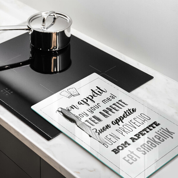 Chopping board glass Kitchen inscription, sentence