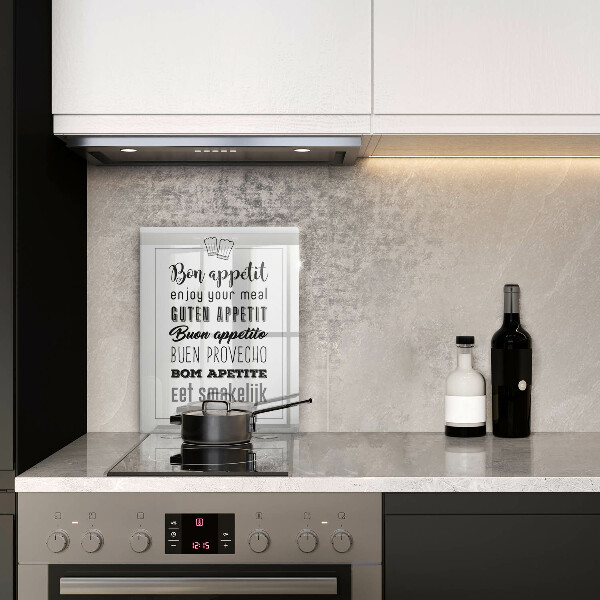 Chopping board glass Kitchen inscription, sentence