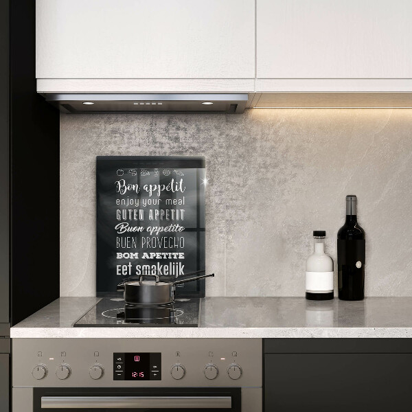 Chopping board glass Kitchen inscription, sentence