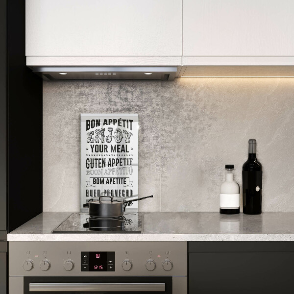 Chopping board glass Inscription to the kitchen, sentence