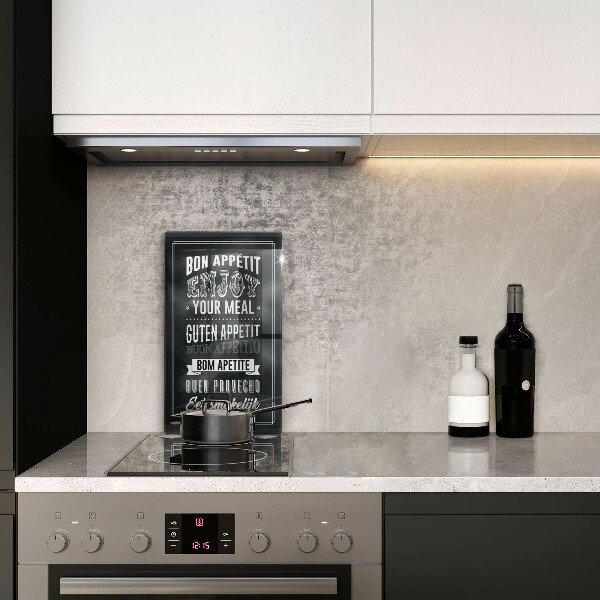 Chopping board glass Inscription to the kitchen, sentence