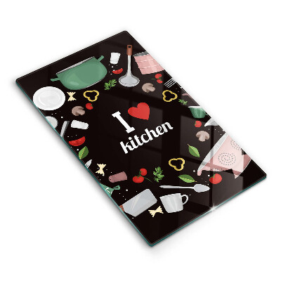 Chopping board glass Illustration I Love Kitchen