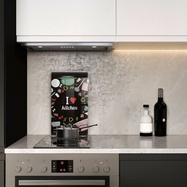 Chopping board glass Illustration I Love Kitchen