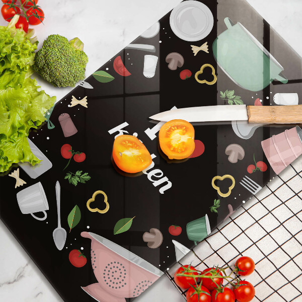 Chopping board glass Illustration I Love Kitchen