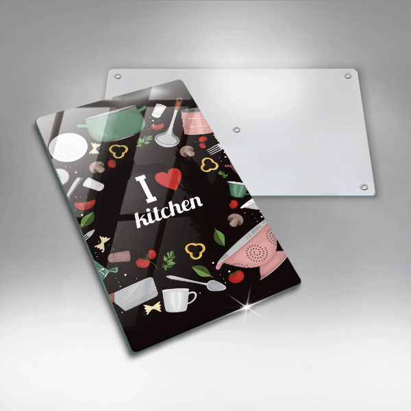 Chopping board glass Illustration I Love Kitchen