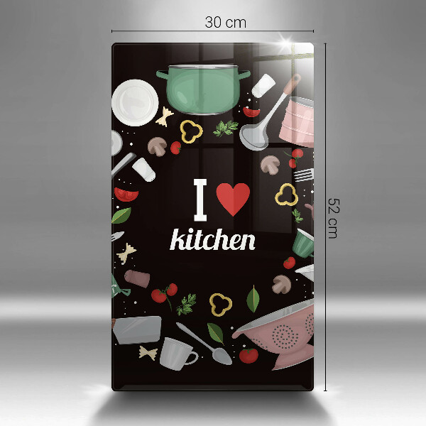 Chopping board glass Illustration I Love Kitchen