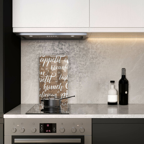 Chopping board glass Text Bon Appetit