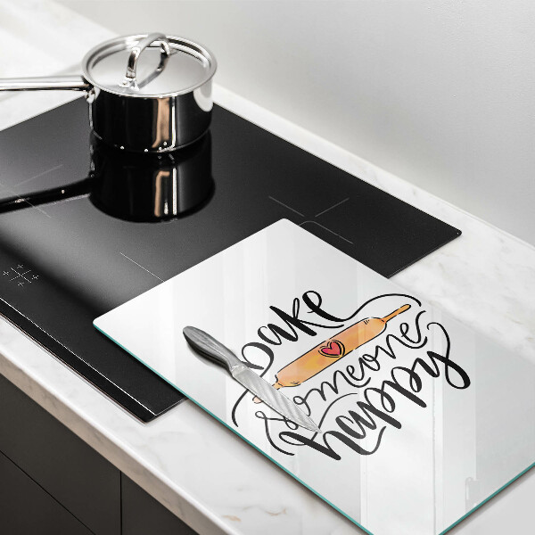 Chopping board glass Bake some happy