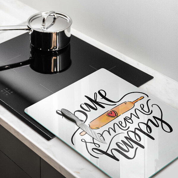 Chopping board glass Bake some happy