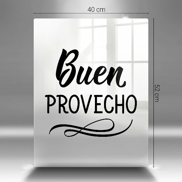 Chopping board glass The inscription Buen Provecho
