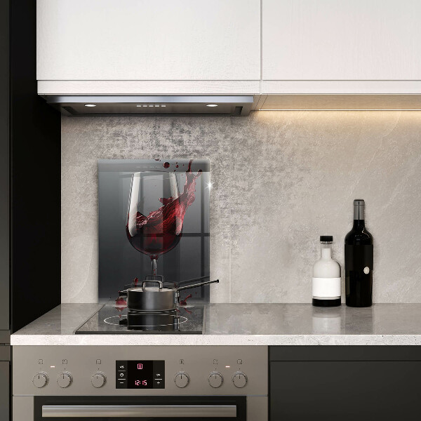 Chopping board glass Red wine in a glass