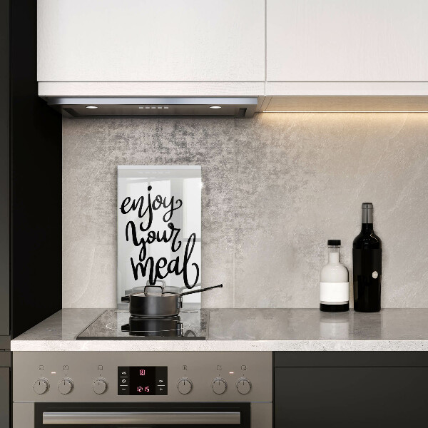 Chopping board glass The inscription Enjoy Yout Meal