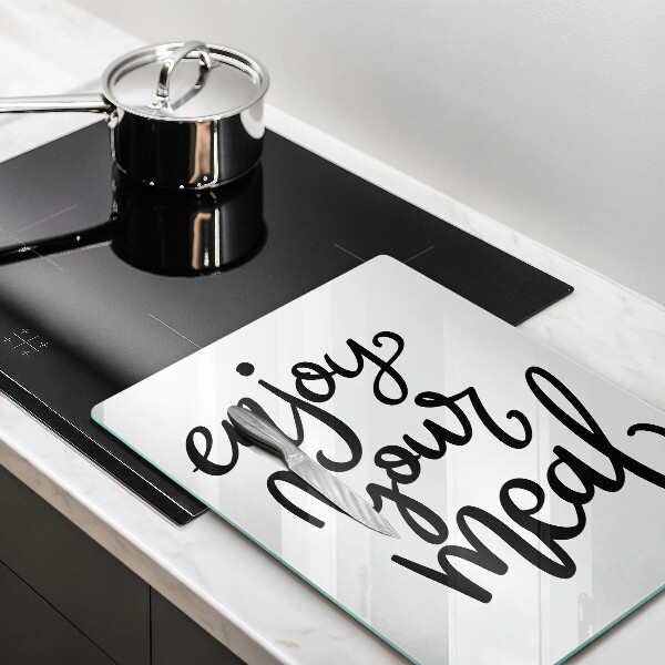 Chopping board glass The inscription Enjoy Yout Meal