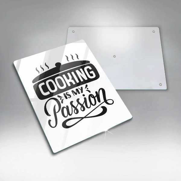 Chopping board glass Cooking is my passion