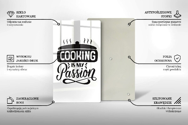 Chopping board glass Cooking is my passion