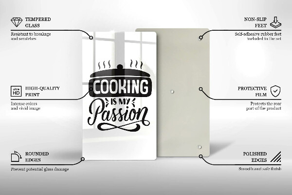 Chopping board glass Cooking is my passion