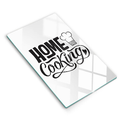 Chopping board glass Home Cooking inscription