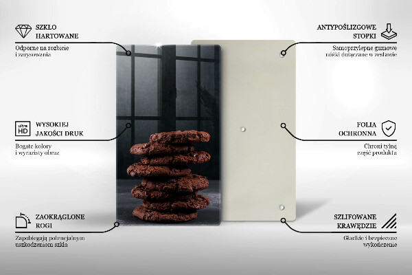 Chopping board glass Chocolate cookies
