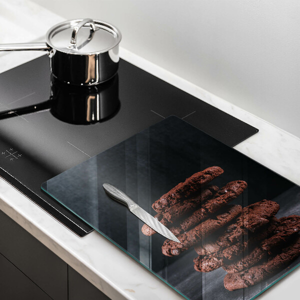 Chopping board glass Chocolate cookies