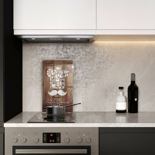 Chopping board glass Inscription and like cooking