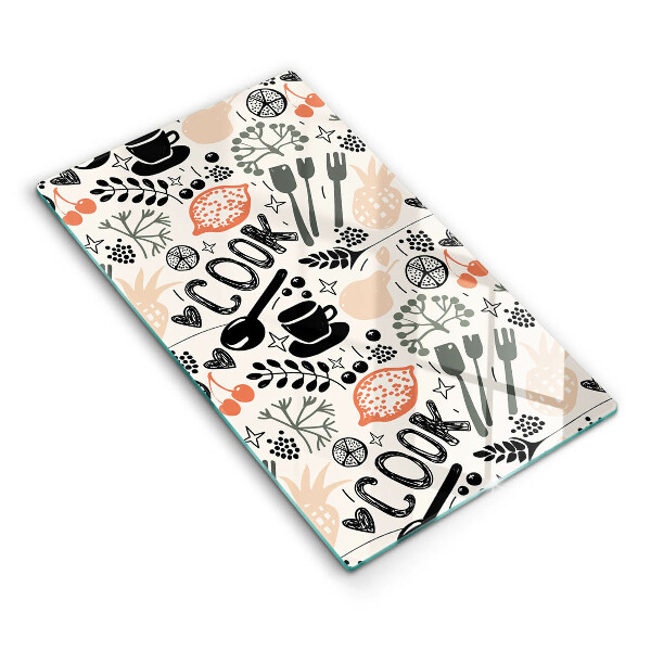 Chopping board glass Drawing kitchen theme