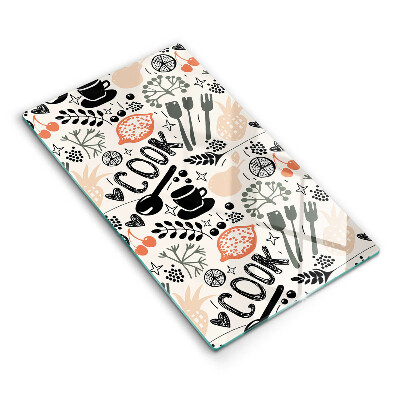 Chopping board glass Drawing kitchen theme