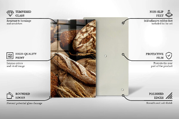 Chopping board glass Bread