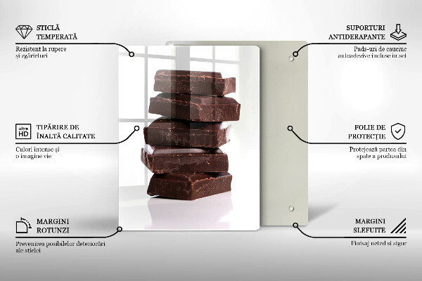 Chopping board glass Chocolate squares
