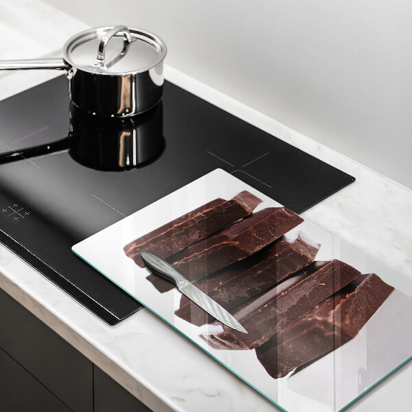 Chopping board glass Chocolate squares