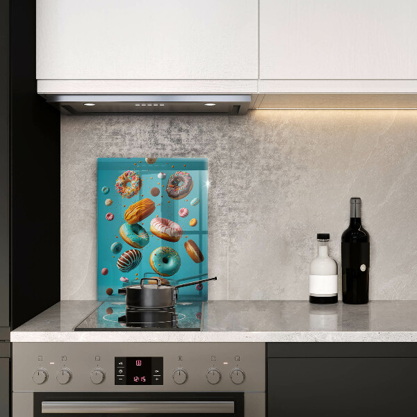 Chopping board glass Colorful donuts