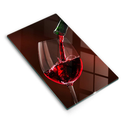 Chopping board glass A glass of wine