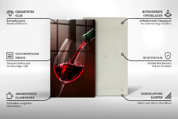 Chopping board glass A glass of wine
