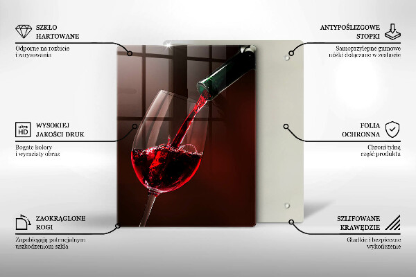 Chopping board glass A glass of wine