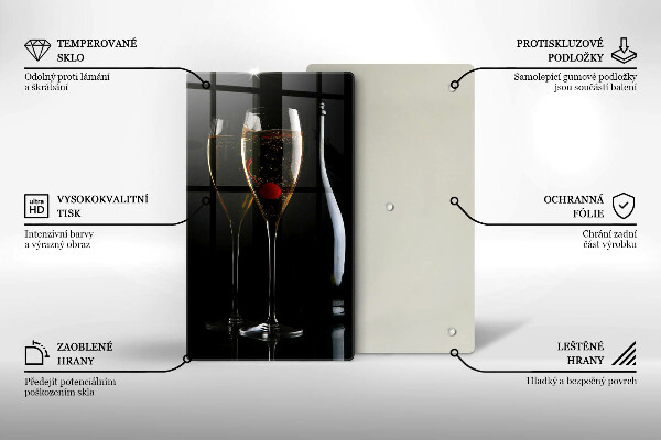 Chopping board glass Champagne glasses