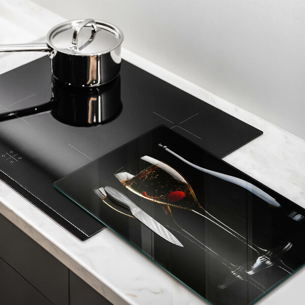 Chopping board glass Champagne glasses