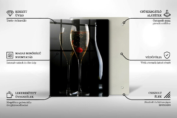 Chopping board glass Champagne glasses