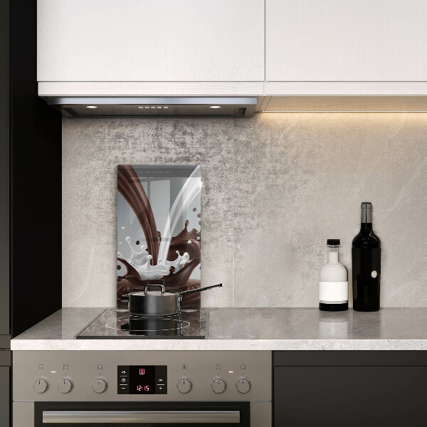 Chopping board glass Milk and chocolate