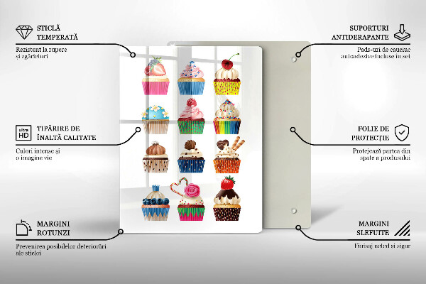 Chopping board glass Cupcake illustration