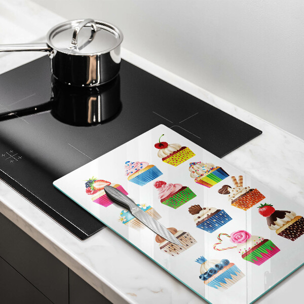 Chopping board glass Cupcake illustration